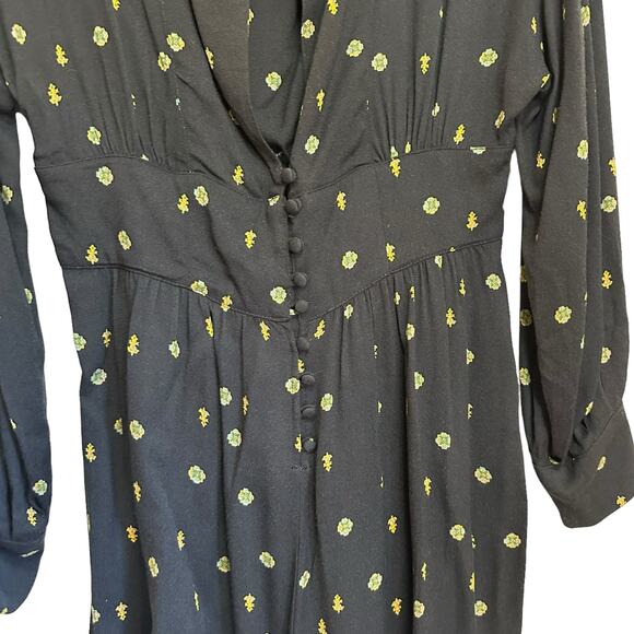 Free People Love Grows Black Long Sleeve Romper sz S - Picture 6 of 11